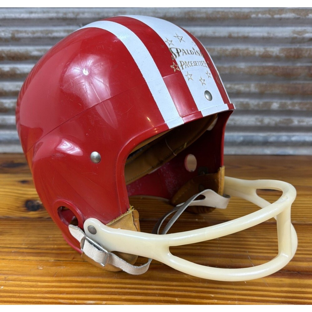 Vtg Spalding Pacesetter Jackie Lee 62-862 Large child football helmet Jackie Lee